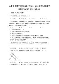 山东省淄博市张店区实验中学2024-2025学年七年级下学期期中考试 数学试卷（五四制）（含解析）