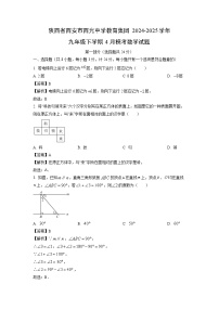 陕西省西安市西光中学教育集团2024-2025学年九年级下学期4月模考数学试题（解析版）