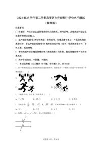 2024-2025学年广东省肇庆市高要区七年级下学期期中考试数学试题（含答案）