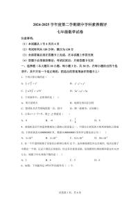 2024-2025学年广东省茂名地区七年级下学期期中数学试题（含答案）