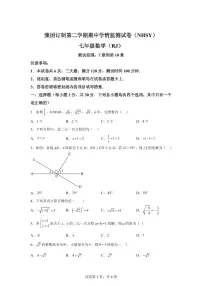 2024-2025学年河南省安阳市内黄县七年级下学期4月期中数学试题（含答案）
