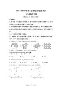 2024-2025学年河南省濮阳市范县下学期期中阶段性评价七年级数学试题（含答案）
