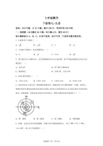 2024-2025学年安徽省池州市青阳县4月期中七年级下学期4月期中数学试题（含答案）