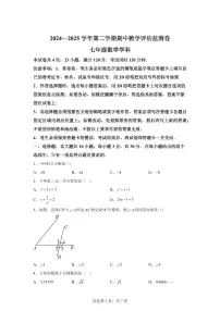 2024-2025学年广东省东莞市下学期七年级数学期中试题（含答案）