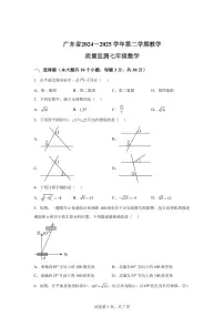 2024-2025学年广东省广州市天河区下学期七年级数学期中试卷（含答案）