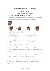 2024-2025学年四川省南充市下学期期中考试七年级数学试题（含答案）
