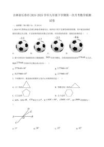 吉林省长春市2024-2025学年九年级下学期第一次月考数学检测试卷（含答案）