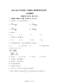 2024-2025学年安徽省芜湖市芜湖市七年级下学期期中数学试卷（含答案）