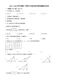 河北省石家庄市第九中学2024-2025学年七年级下学期3月月考数学试卷（原卷版+解析版）