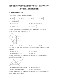 河南省新乡市河南师范大学附属中学2024-2025学年八年级下学期4月期中 数学试题（含解析）