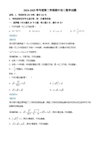 山东省烟台招远市2024-2025学年八年级下学期期中考试 数学试题（五四制）（含解析）
