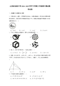 山西省实验中学2024-2025学年下学期八年级期中测试 数学试卷（含解析）