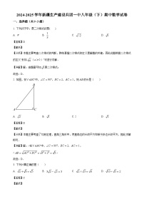 新疆生产建设兵团第一中学2024-2025学年八年级下学期期中 数学试卷（含解析）
