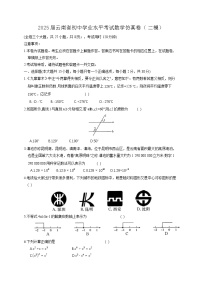 2025届云南省初中学业水平考试数学仿真卷（二模）含答案