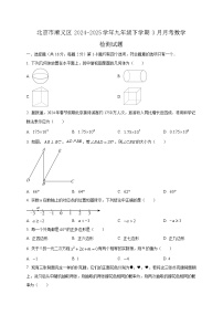 北京市顺义区2024-2025学年九年级下学期3月月考数学检测试题（含答案）