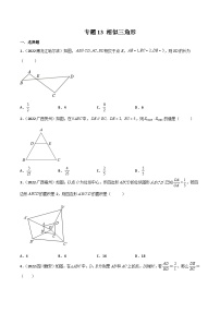 2022年中考数学真题分项汇编(全国通用)专题13相似三角形(共46题)(原卷版+解析)