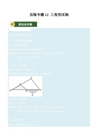 2025年中考数学压轴专题汇编(江苏专用)压轴专题12三角形压轴(原卷版+解析)特训