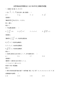 江苏省宿迁市泗洪县2025年中考二模数学试卷（解析版）