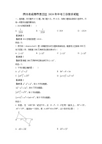 四川省成都市温江区2024年中考二诊数学试卷（解析版）