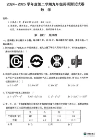 2025年深圳坪山区中考二模数学试卷+答案