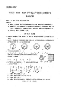 2025年5月深圳市高级中学初三二模数学试卷（含答案）