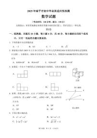 2025年福建省南平市初中毕业班适应性检测数学试卷（中考模拟）