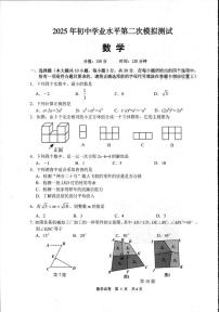 2025年江苏省宿迁市泗阳县初中学业水平第二次模拟数学测试题（中考模拟）