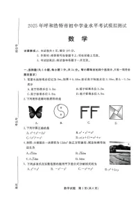 2025年内蒙古自治区呼和浩特市中考二模数学试题（中考模拟）