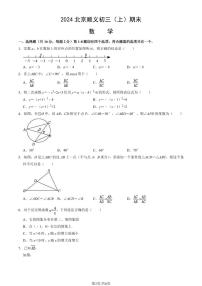 2024北京顺义初三（上）期末数学试卷（含答案）