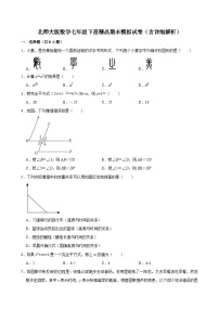 北师大版数学七年级下册精品期末模拟试卷（含详细解析）