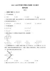 吉林省长春市宽城区部分学校2024-2025学年下学期3月联考九年级数学试卷（原卷版+解析版）