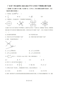 广东省广州市荔湾区2023~2024学年七年级下学期期末数学试题（含答案）