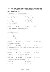 湖北省黄石市七年级下学期4月期中数学检测试题（含答案）