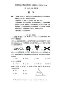 2025年深圳南山实验教育集团中考二模数学试卷含答案