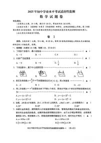 2025年浙江金华市金东区九年级中考二模数学试卷+答案
