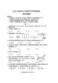 2025浙江温州市瑞安市九年级中考二模数学试卷+答案
