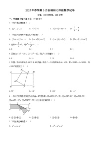 江苏省盐城市大丰区2024-2025学年七年级下学期3月月考数学试题（原卷版+解析版）