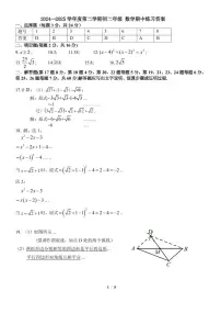 北京市北京理工大附中2024-2025学年第二学期八年级数学期中试卷