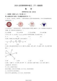 2025北京清华附中初三（下）统练四数学（教师版）
