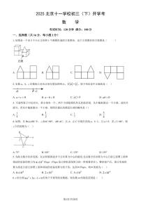北京市十一学校2024-2025学年第二学期九年级数学开学考试试卷
