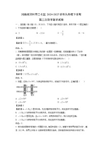 河南省郑州市二七区2024-2025学年九年级下学期第二次联考数学试卷（解析版）