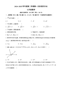 陕西省延安市2024-2025学年七年级下学期3月月考数学试题（原卷版+解析版）