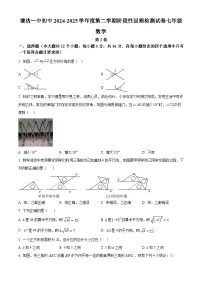 天津市滨海新区塘沽第一中学校2024-2025学年七年级下学期第一次月考数学试题（原卷版+解析版）