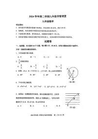 2025年浙江杭州上城区中考一模数学试卷及解析（含答案）