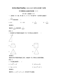 陕西省渭南市临渭区2024-2025学年九年级下学期中考模拟训练（一）数学试卷（解析版）