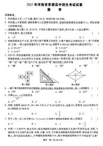 2025年河南省中招模拟考试数学试卷（中考模拟）