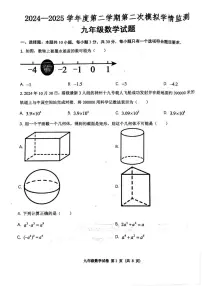 2025年山东省济宁市济宁高新技术产业开发区中考二模数学试题（中考模拟）