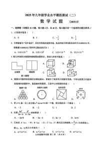 2025年济南市历城区初三数学二模试题及其答案解析