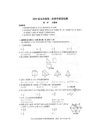 2025年安徽省阜阳市颍上县中考二模数学试题(pdf版，含答案)