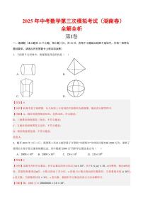 2025中考数学第三次模拟考试(湖南卷)（含答案）